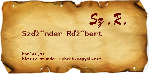 Szünder Róbert névjegykártya