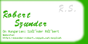 robert szunder business card